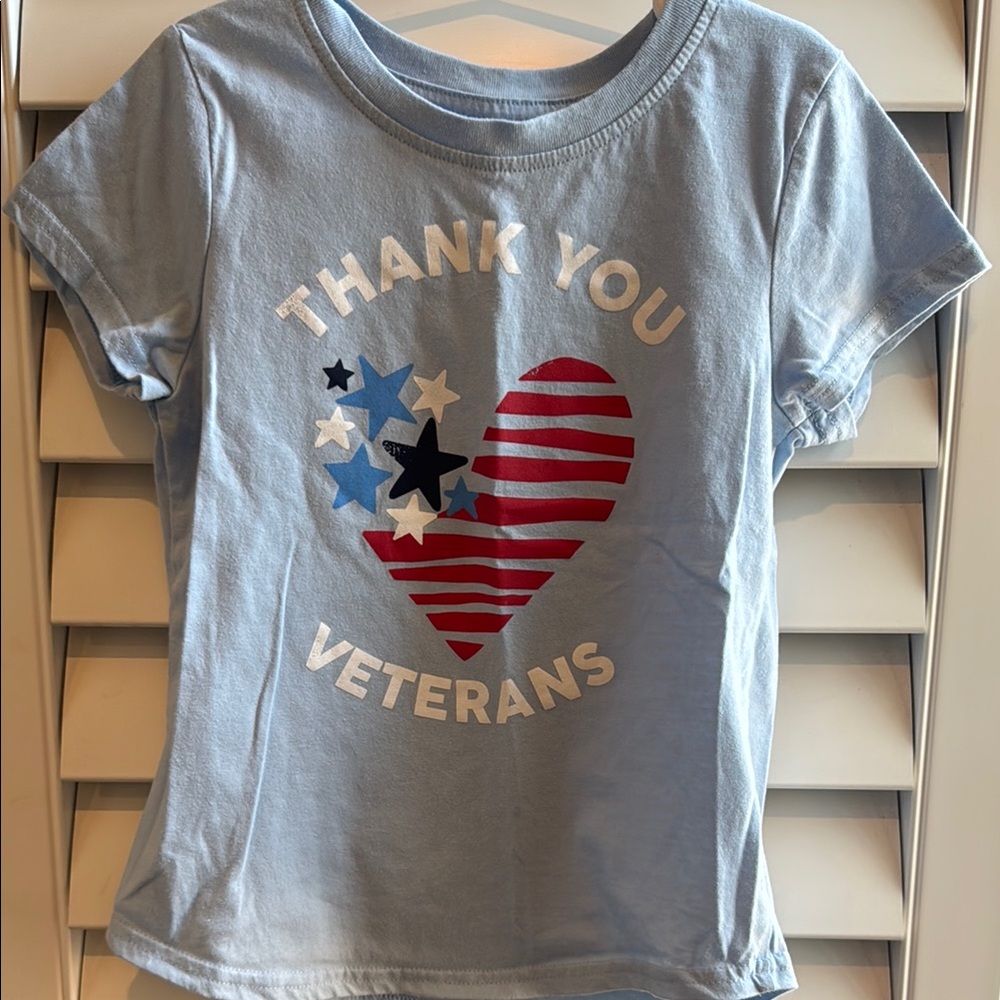 Patriotic Blue and Red Short Sleeve Tee S